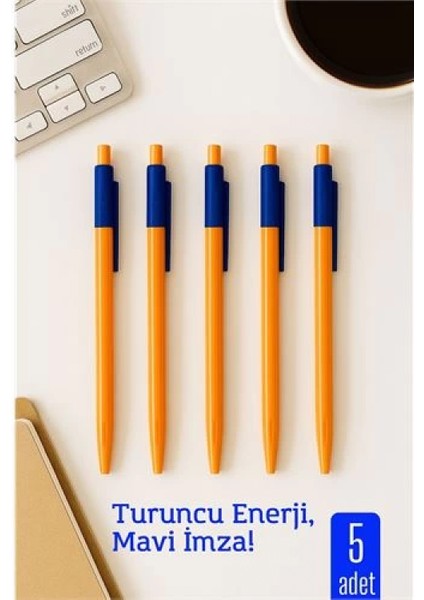 Modacar Tükenmez Kalem Mavi Ofis ve Okul Için Pratik Yazım 5 Li Paket fiyatları