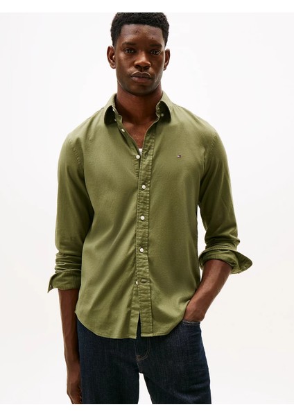 Flex Flannel Solıd Rf Shırt Erkek Yeşil Gömlek - MW0MW40469