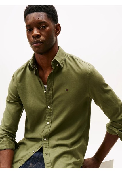 Flex Flannel Solıd Rf Shırt Erkek Yeşil Gömlek - MW0MW40469 fiyatları