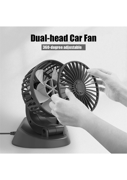 Araba Fanı Kamyon Güçlü Rüzgar USB Arayüzü Çok Işlevli Çift Başlıklı Elektrikli Fan (Yurt Dışından) fırsatları