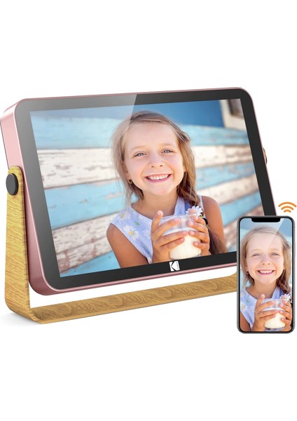 10.1 Inc Wifi Dijital Fotoğraf Çerçevesi 1200X800 Dokunmatik Ekran, Pembe