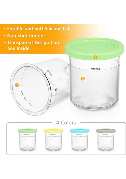 Ninja Creami Için Kapaklı Dondurma Kapları, NC301, NC300 ve NC299AMZ Dondurma Makinesiyle Uyumlu (Yurt Dışından) fiyatları