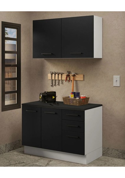 Milot Çok Amaçlı Dolap-Mikrodalga-Erzak-Airfryer-Mutfak-Kiler Dolabı-Kahve KÖŞESI-BEYAZ-120 cm