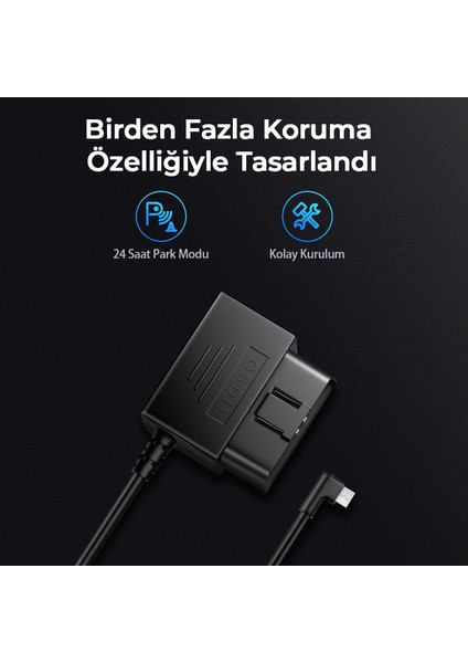 Obd Hardwire Kit Type-C Giriş 7/24 Park Modu Destekli Güç Adaptörü 12-24V indirimleri