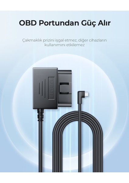 Obd Hardwire Kit Type-C Giriş 7/24 Park Modu Destekli Güç Adaptörü 12-24V