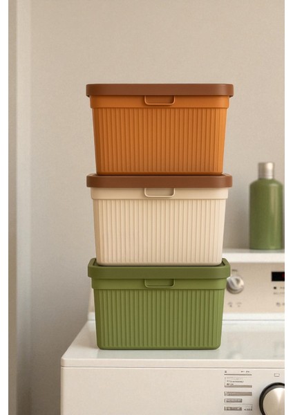 Deterjan Saklama Kutusu 3'lü Set – Ölçü Kaşığı Hediye , Çamaşır Makinesi Üstü Kullanıma Uygun