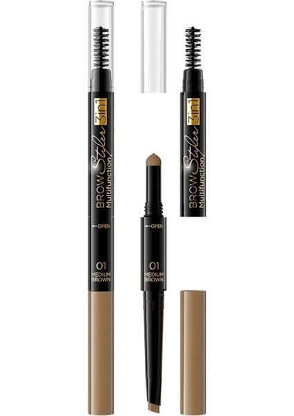 Brow Styler 3ın1 Multıfunctıon 02 Dark Brown-