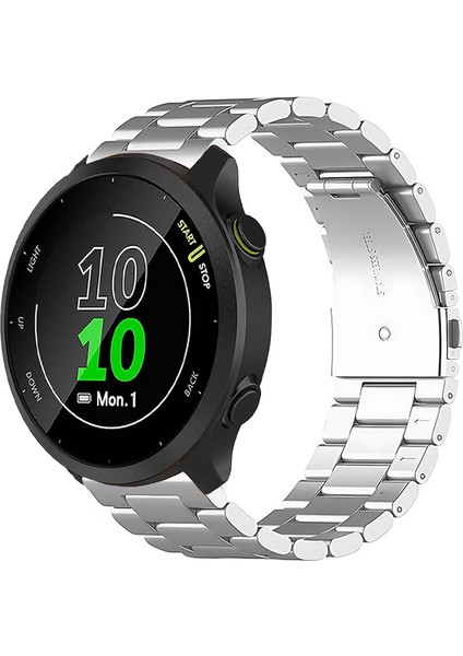Garmin Forerunner 158 ile Uyumlu Kordon Klasik Baklava Model Paslanmaz Çelik Metal Kayış