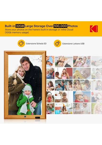 23.8 Inc Ahşap Wifi Dijital Fotoğraf Çerçevesi, 1920X1080 Fhd IPS Ekran fırsatları