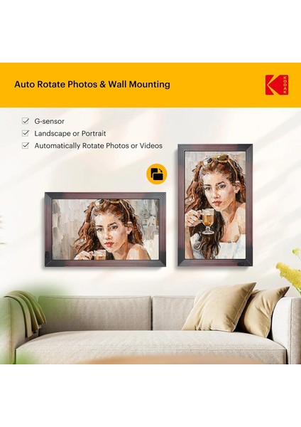 21.5 Inc Wifi Dijital Fotoğraf Çerçevesi 1920X1080 Fhd IPS Ekran Kumandalı fiyatları