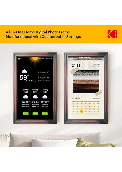 21.5 Inc Wifi Dijital Fotoğraf Çerçevesi 1920X1080 Fhd IPS Ekran Kumandalı modelleri