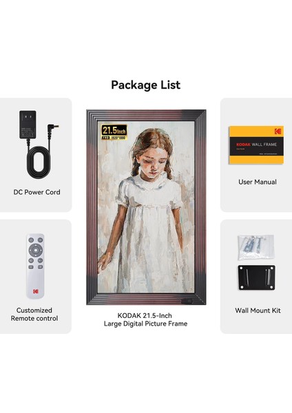 21.5 Inc Wifi Dijital Fotoğraf Çerçevesi 1920X1080 Fhd IPS Ekran Kumandalı indirimleri