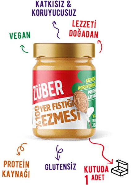 %100 Fıstık Ezmesi Yüksek Protein ve Lif İçeren 315 gr Türkiye Menşeli modelleri
