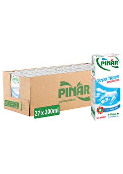 Yarım Yağlı Süt UHT 200 ml x 27 Adet Enerji Değeri 188 Kcal Kaliteli Süt fırsatları