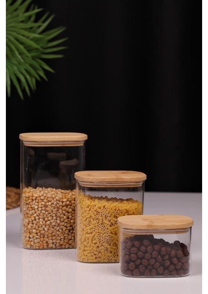 Multy - Bambu Kapaklı Cam Saklama Kabı 600ML modelleri