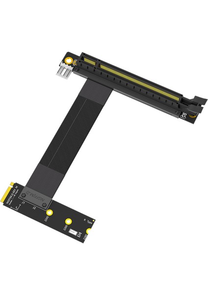 Yükseltici Kablosu M.2 NVME - PCIE X16 Adaptör Grafik Uzatma Kablosu 90 Derece PCI Express 3.0 16x - M anahtarlı Kablo B (Yurt Dışından)