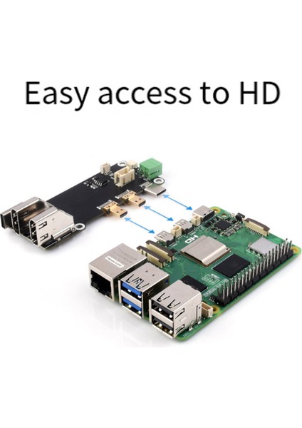 Hdmı-C Çok Fonksiyonlu Adaptörle Uyumlu Mini HDMI Uyumlu Iki Güç Kaynağı Yöntemi Raspberry Pi 5 / 4b Için Çift 4K Çıkışı (Yurt Dışından) fırsatları