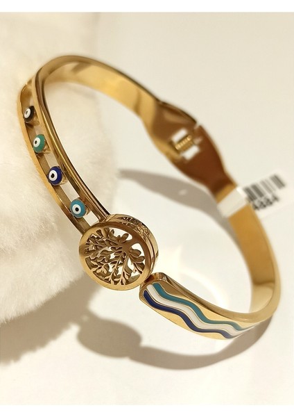 Gold Renk Lüks Figürlü Gösterişli Bileklik