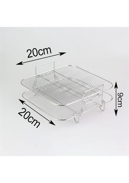 4.2-5.8qt Hava Fritözü Mutfak Fırını Buharlı Pişirici Için 2 Katmanlı Hava Fritözü Rafı, Istiflenebilir Izgara Izgara Rafı, Paslanmaz Çelik (Yurt Dışından) indirimleri