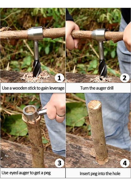 Yerleşimciler Için Survival Aracı Zanaat Dişli Araçları El Matkap Ahşap Göz Ahşap Matkap Peg El Delik Maker Açık Kamp Dış Mekan (Yurt Dışından) indirimleri