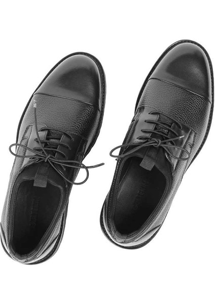 Erkek Siyah Bağcıklı Deri Klasik Ayakkabı
