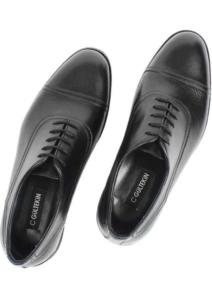 Erkek Siyah Bağcıklı Deri Klasik Ayakkabı