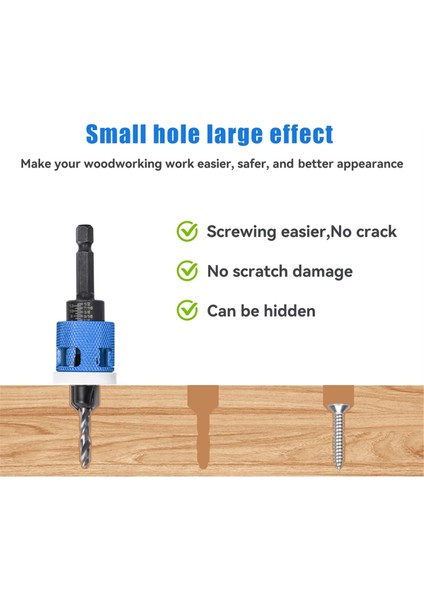 5pcs/ayarlanabilir Derinliğe Sahip Countersink Matkap Ucu Düşük Sürtünme Deliği Açacağı Sayaçlı Matkap Biti Marangozluk (Yurt Dışından) modelleri