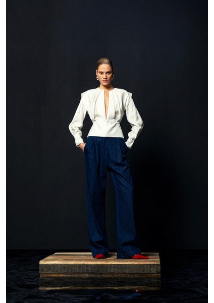 Geniş Paça Denim Pantolon 26W20810