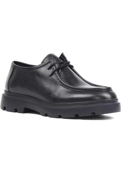 Erkek Siyah Bağcıklı Deri Günlük Ayakkabı modelleri