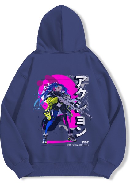 Unisex Sweatshirt Oversize Hoodie Action Girl