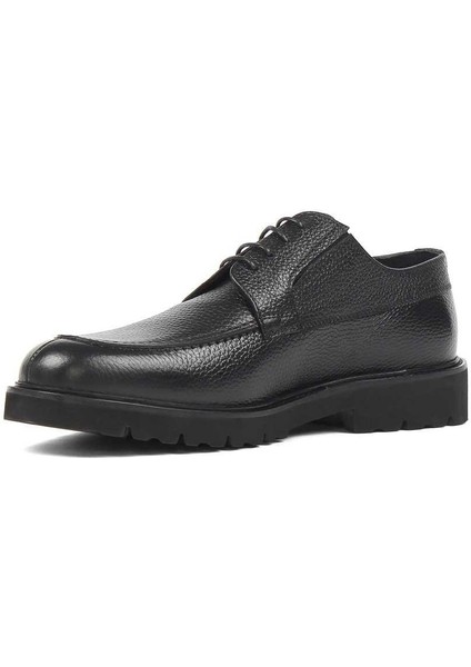 Erkek Siyah Bağcıklı Deri Klasik Ayakkabı fırsatları