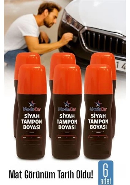 Modacar 6 Lı Siyah Tampon Boyası Solmuş ve Matlaşmış Tamponlar Için Hızlı Yenileme