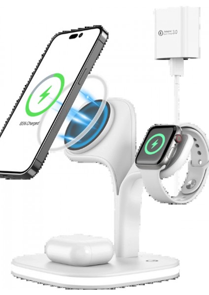 YM-UD22 Kablosuz Şarj Masaüstü Set - Beyaz