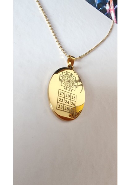 Sri Yantra ve Kubera Yantra Satış Artırma ve Iş Başarısı Sayı Sekanslı Çelik Kolye fiyatları