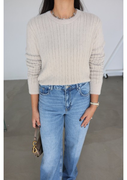 Yumuşak Dokulu Saç Örgülü Triko Kazak modelleri