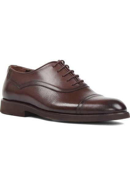 Erkek Kahverengi Bağcıklı Deri Klasik Ayakkabı modelleri
