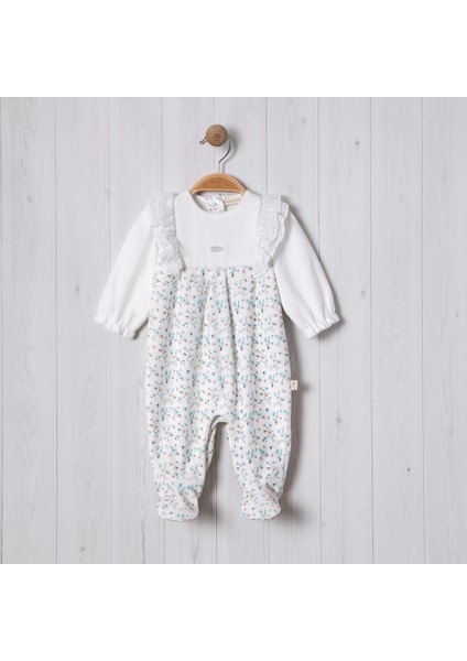 Çiçek Baskılı Fırfırlı Bebe Kız Tulum
