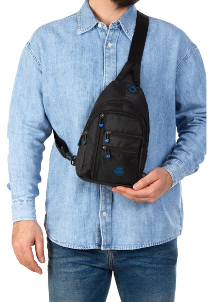 Unisex Su Geçirmez Kulaklık USB Çıkışlı Çapraz Askılı Çanta Bel Omuz ve Göğüs Çanta Günlük Bodybag