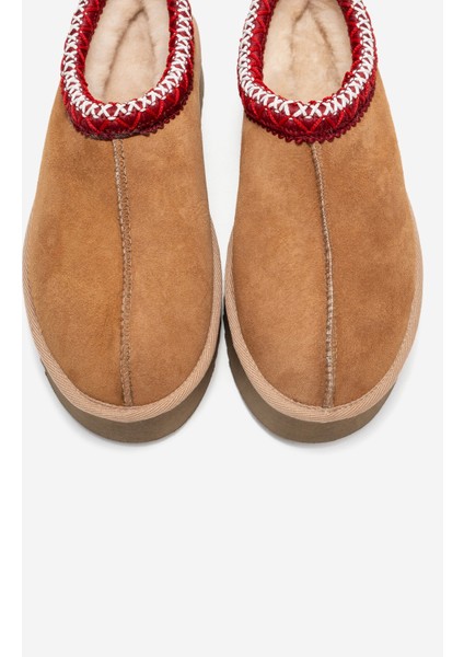 Avelıa Taba Süet Hakiki Deri Dikişli Kadın Kalın Tabanlı Kışlık Terlik fiyatları