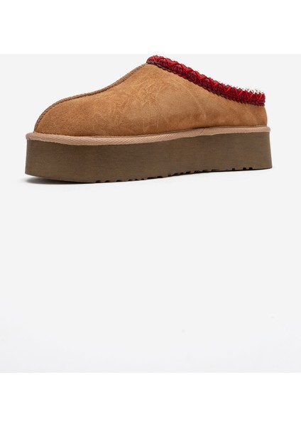 Avelıa Taba Süet Hakiki Deri Dikişli Kadın Kalın Tabanlı Kışlık Terlik fırsatları