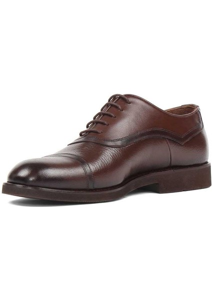 Erkek Kahverengi Bağcıklı Deri Klasik Ayakkabı fırsatları