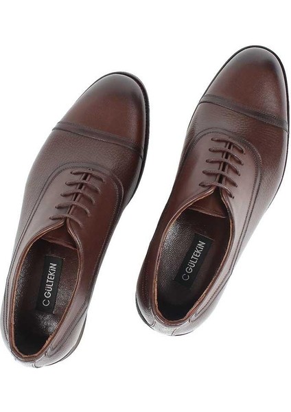 Erkek Kahverengi Bağcıklı Deri Klasik Ayakkabı