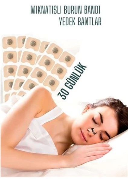 Modacar Manyetik Burun Bandı - 30 Günlük Yedek Sporcu Burun Bandı - Horlama Önleyici Azaltıcı