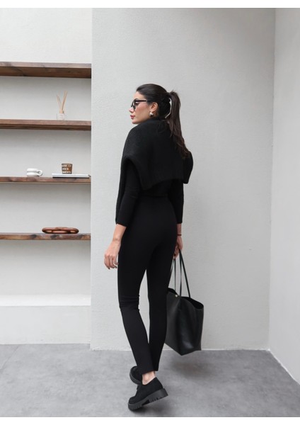 Düğme Detaylı Tayt Pantolon modelleri