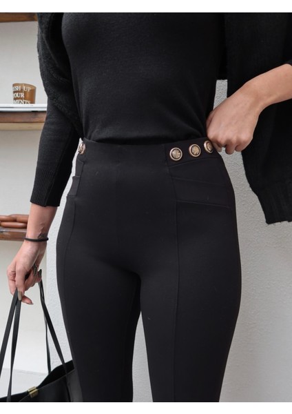 Düğme Detaylı Tayt Pantolon indirimleri