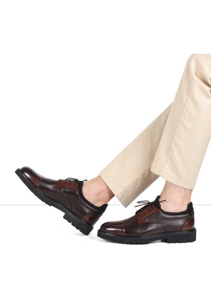 Erkek Kahverengi Bağcıklı Deri Klasik Ayakkabı fiyatları