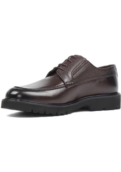 Erkek Kahverengi Bağcıklı Deri Klasik Ayakkabı fırsatları