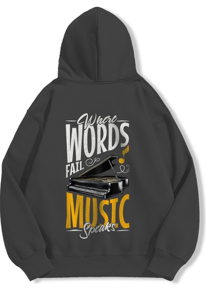 Unisex Sweatshirt Oversize Hoodie Where Words Fail Music Speaks