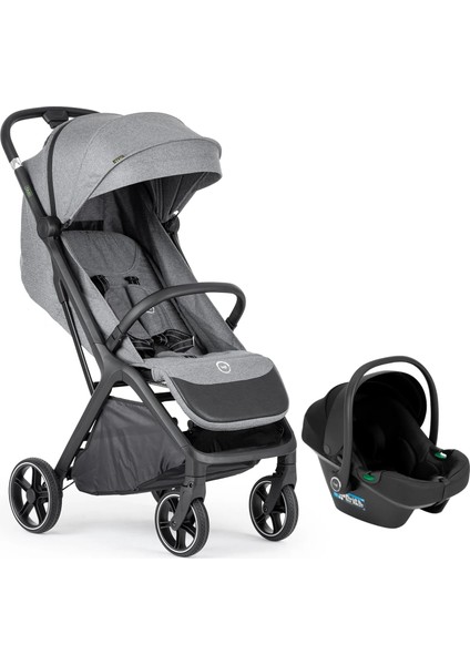 Taxi Tek Elle Katlanabilir Ultra Hafif Travel Sistem-Seyahat Sistem Bebek Arabası Grey