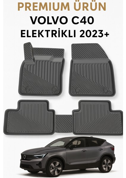 Volvo C40 (Elektrikli) 2023+ Uyumlu 3D Havuzlu Oto Paspas Premium
